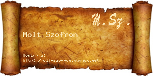 Molt Szofron névjegykártya